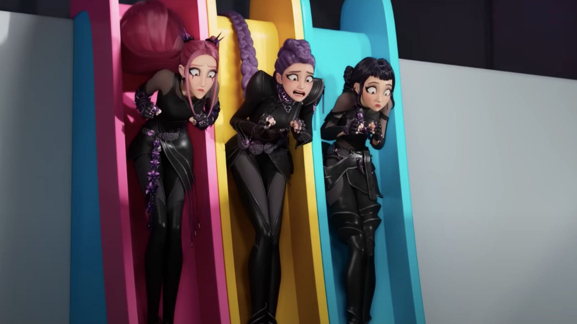 The girls are embarrassed on stage (Image via YouTube/Netflix Family)
